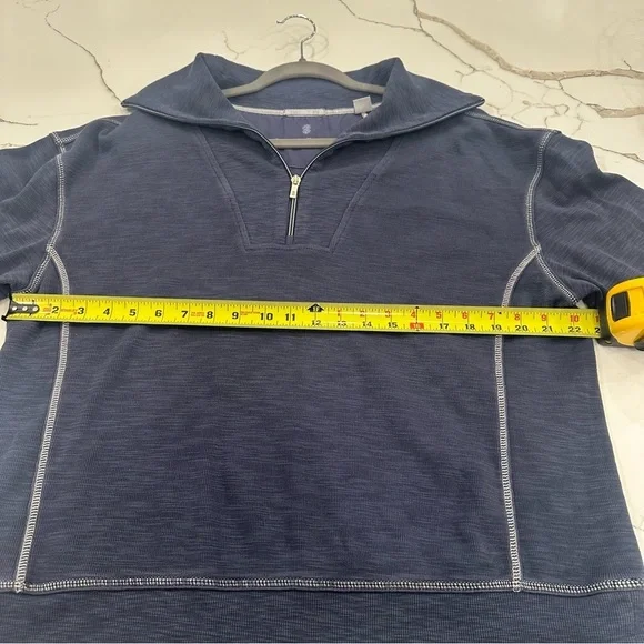 Tommy Bahama Tobago Bay 1/2 Zip Sweatshirt Women’s XL Navy w/white stitching - Picture 11 of 12